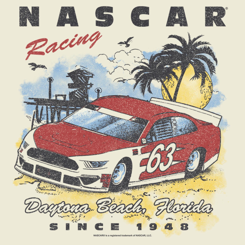Men's Mad Engine Natural NASCAR Beach Graphic T-Shirt