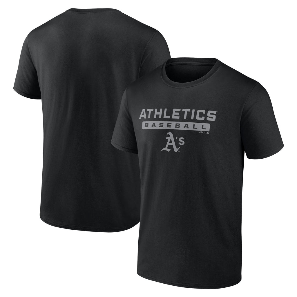 MLB Oakland Athletics Men's Black Tonal Cotton Short Sleeve T Shirt
