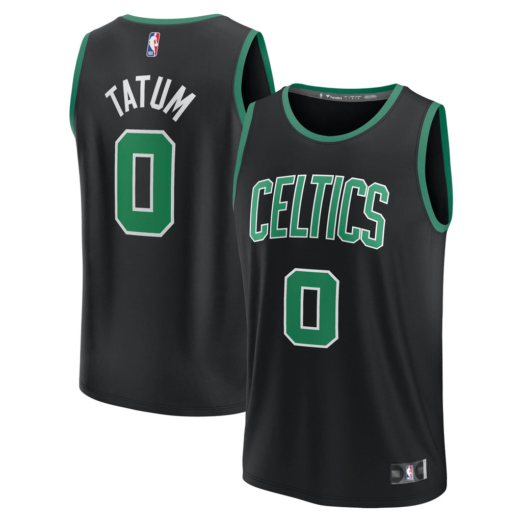 Men's Fanatics Jayson Tatum Black Boston Celtics Fast Break Replica Player Jersey - Statement Edition