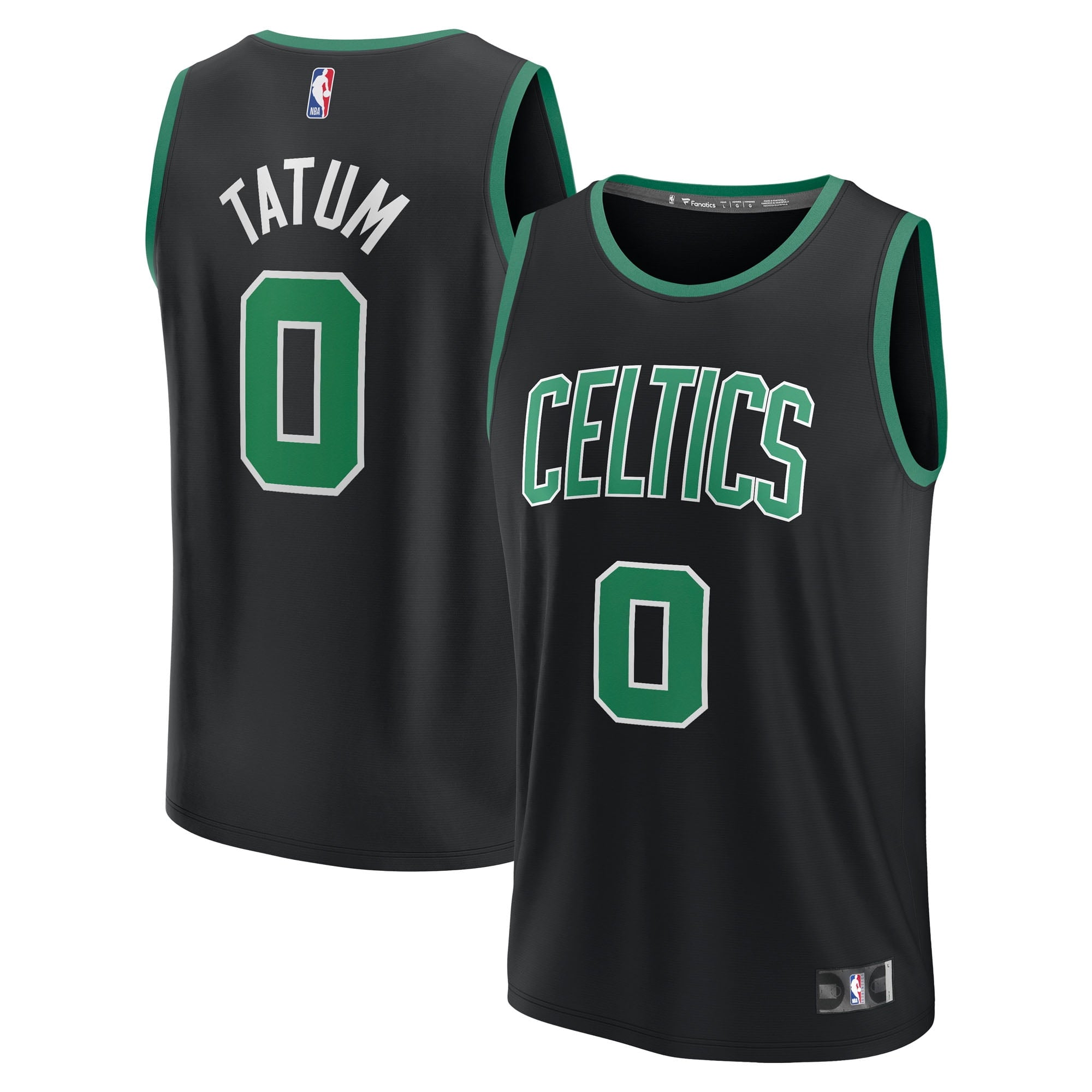 Men's Fanatics Jayson Tatum Black Boston Celtics Fast Break Replica Player Jersey - Statement Edition