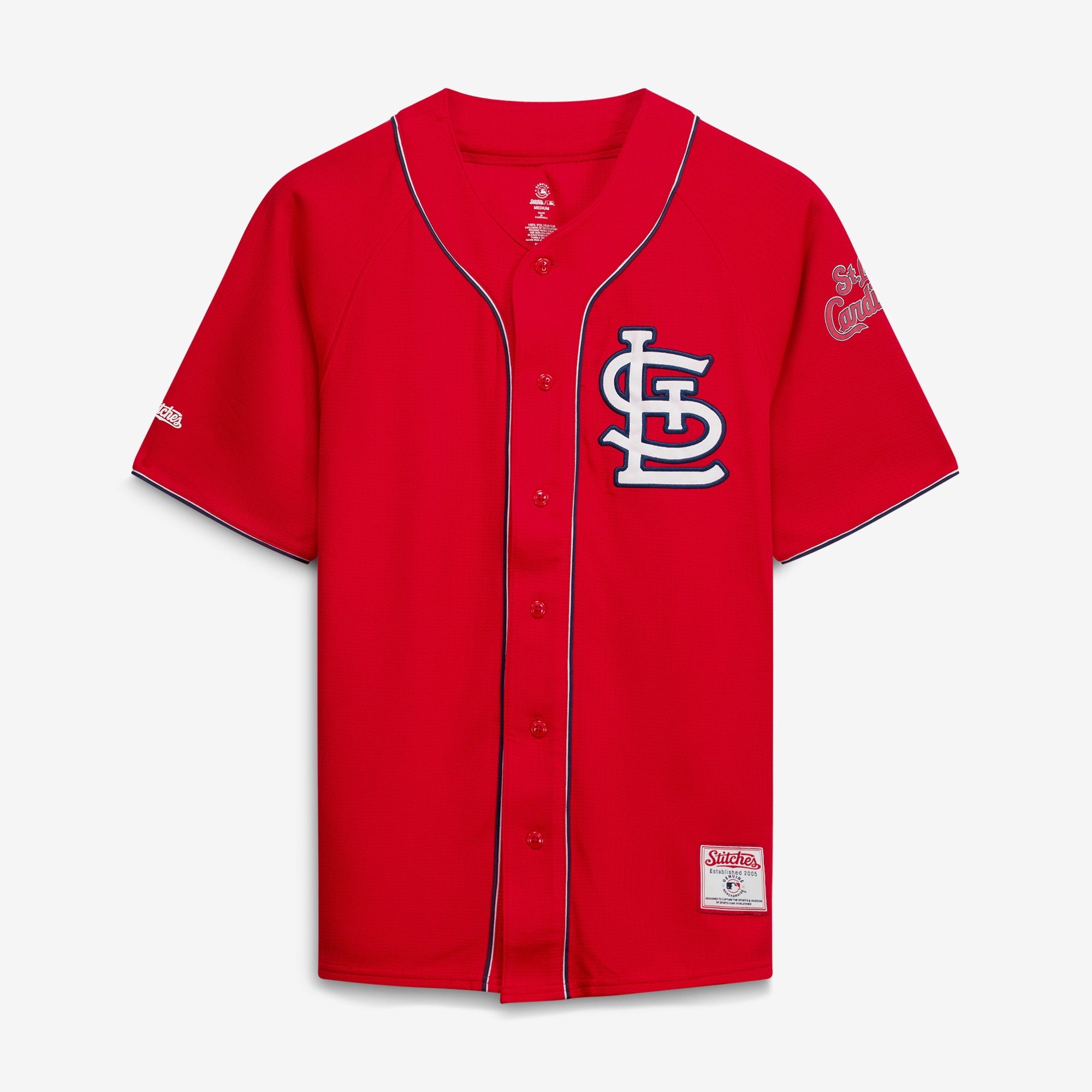 Men's Stitches  Red St. Louis Cardinals Team Color Full-Button Fashion Jersey