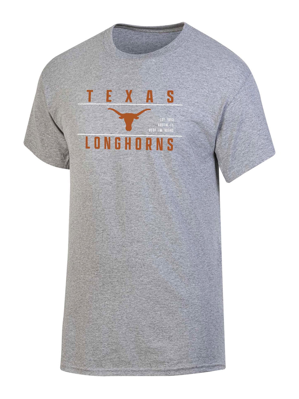 NCAA Men's Texas Longhorns Gray Bar Logo Crewneck Tee
