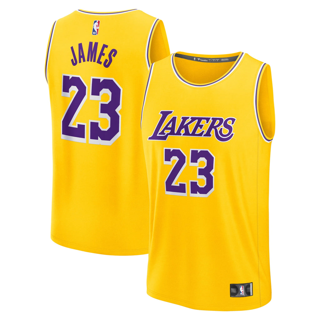 Men's Fanatics LeBron James Gold Los Angeles Lakers Fast Break Replica Jersey - Icon Edition