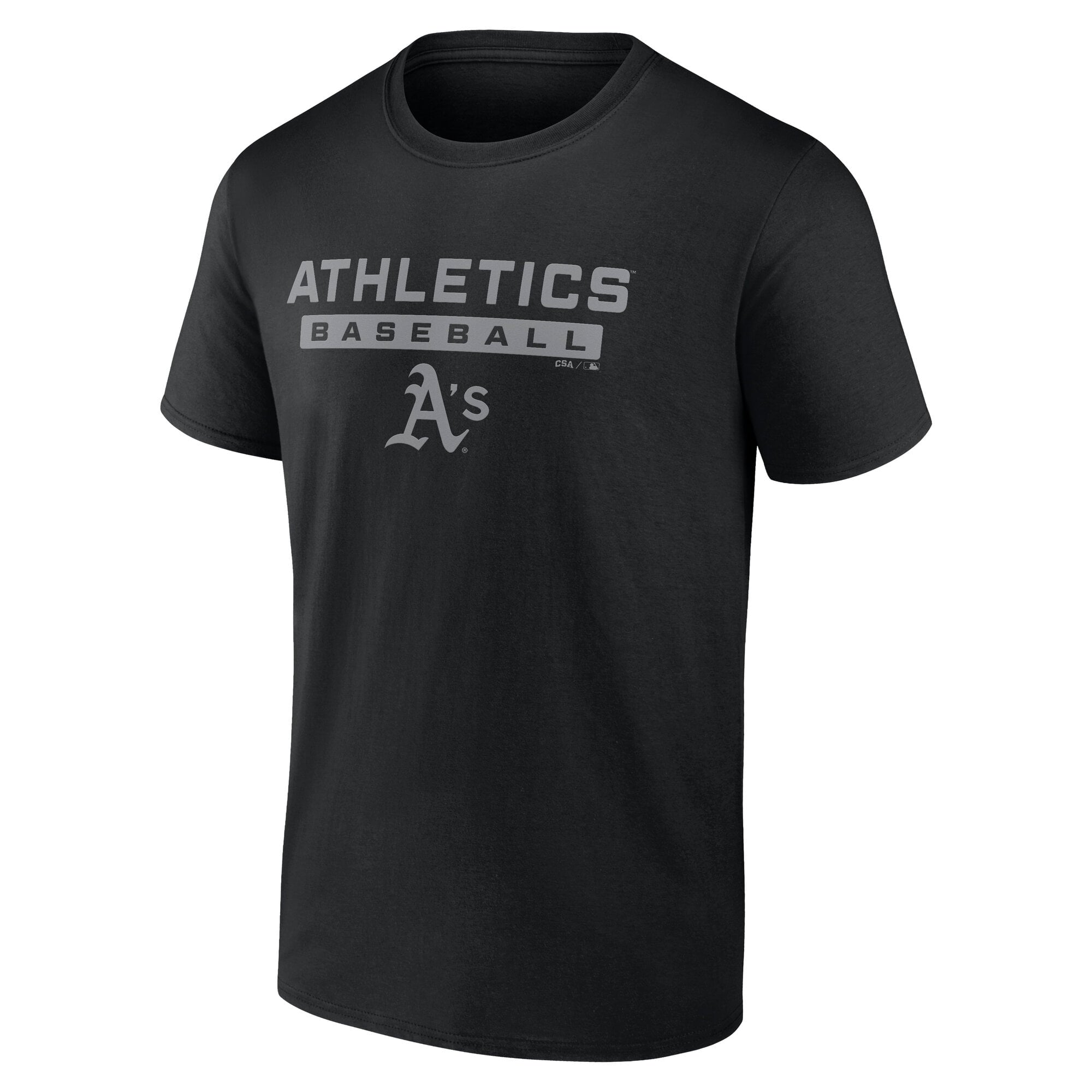 MLB Oakland Athletics Men's Black Tonal Cotton Short Sleeve T Shirt